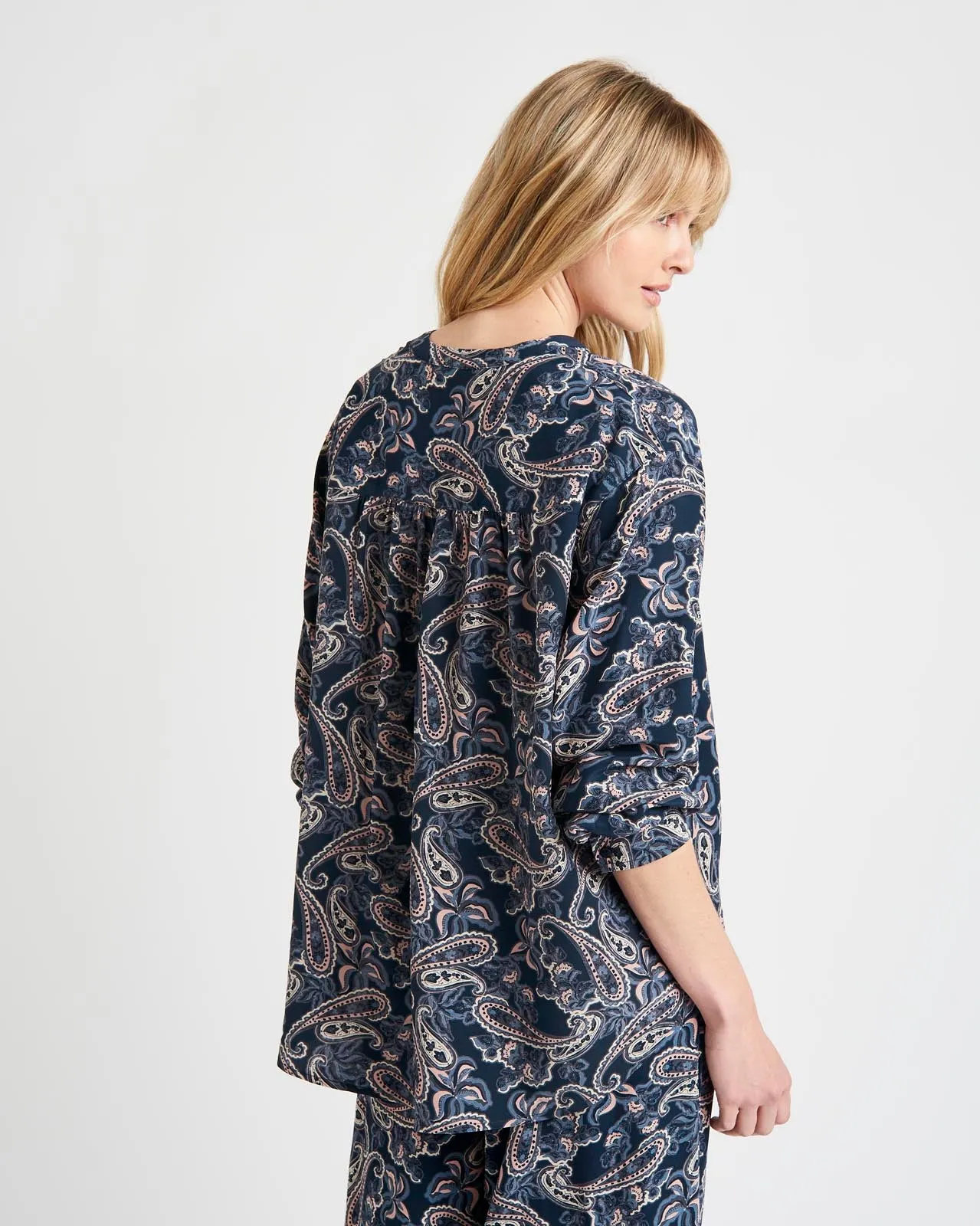 Alessandra Paisley Silk Button Down Shirt