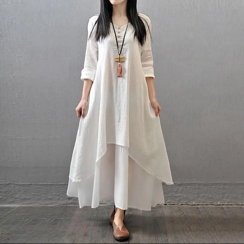 Asymmetrical Double Layered Irene Dress