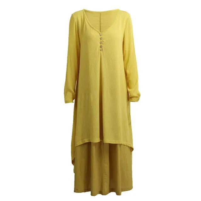 Asymmetrical Double Layered Irene Dress