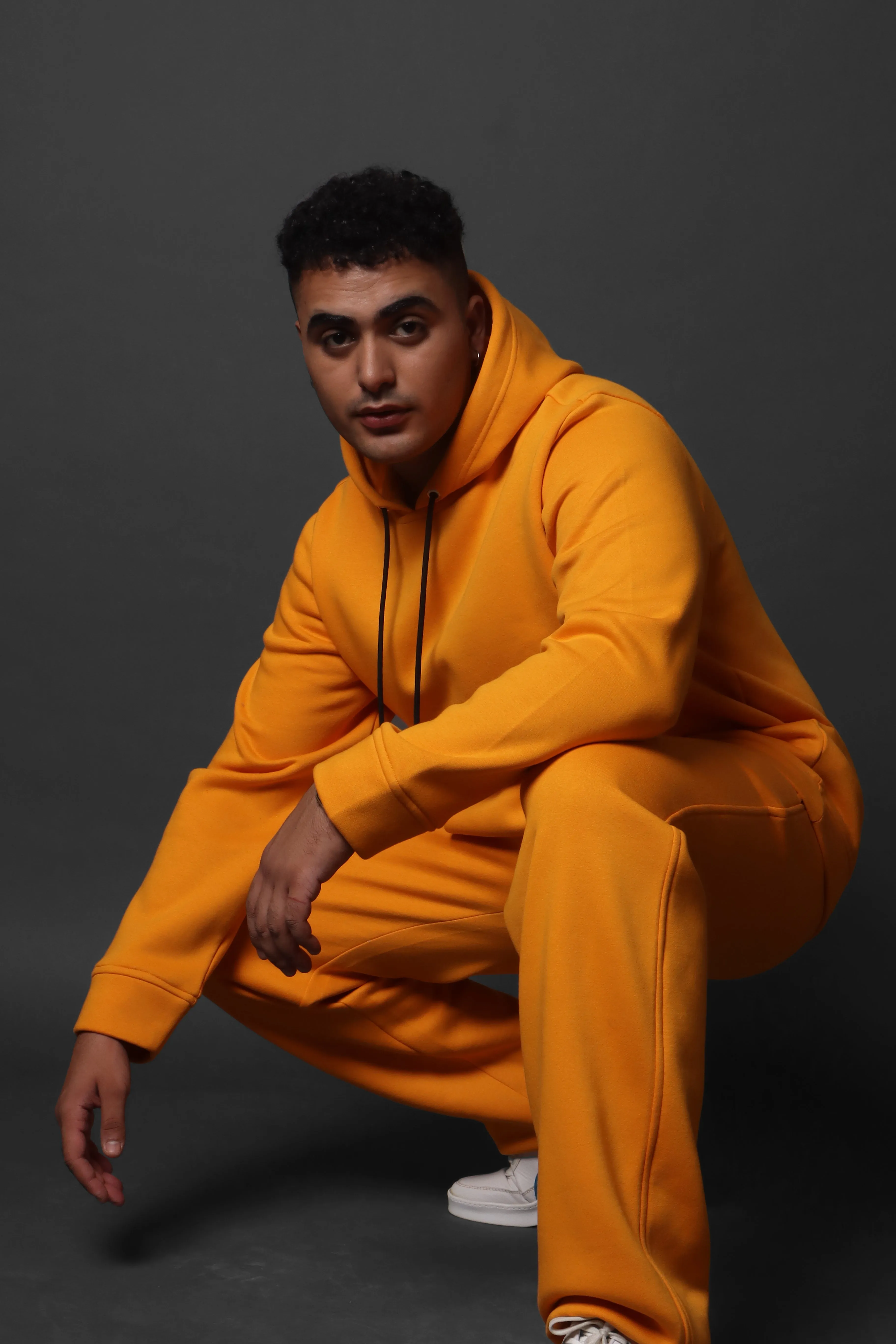 Basic Gold Yellow Hoodie Co-Ord Set#19