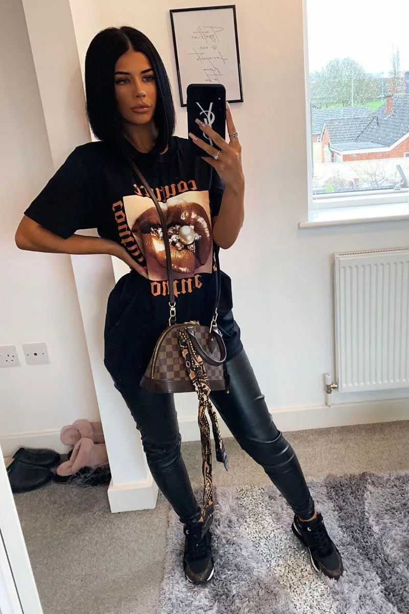 Black Couture Graphic T-shirt - Xena