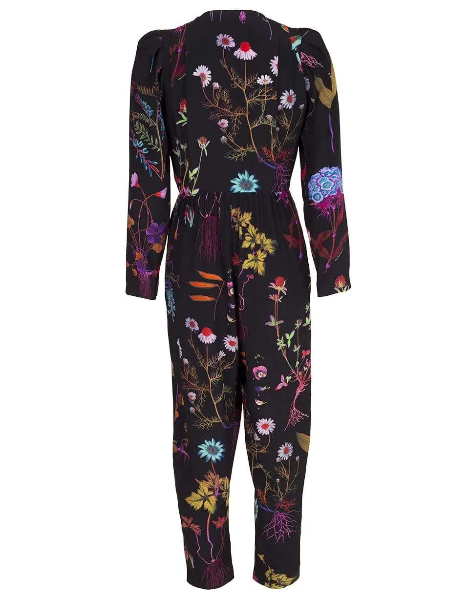 Black Floral Print Michelle Jumpsuit