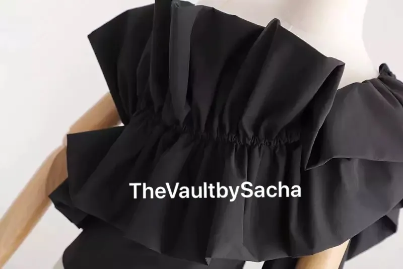 Black Ruffle Top