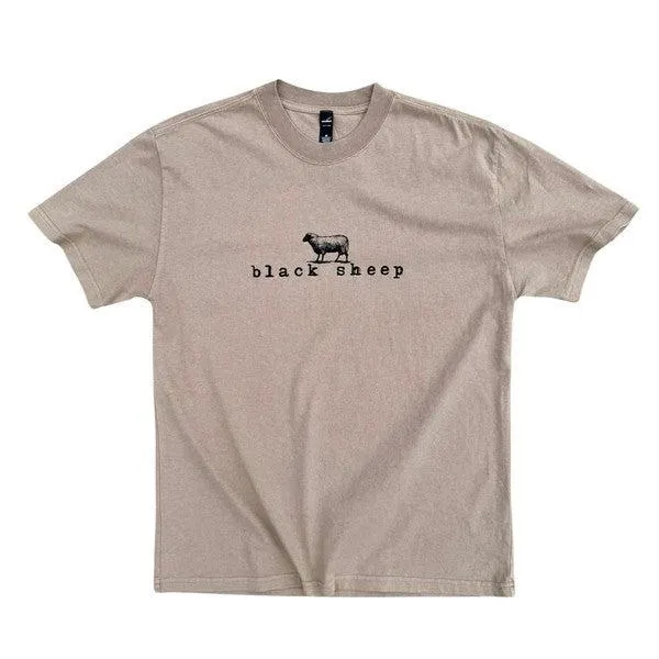 Black Sheep OG Logo Heavy Weight Faded Tee Vintage Khaki