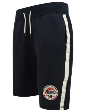 Cali Beach Applique Jogger Shorts in Navy Blazer - Tokyo Laundry