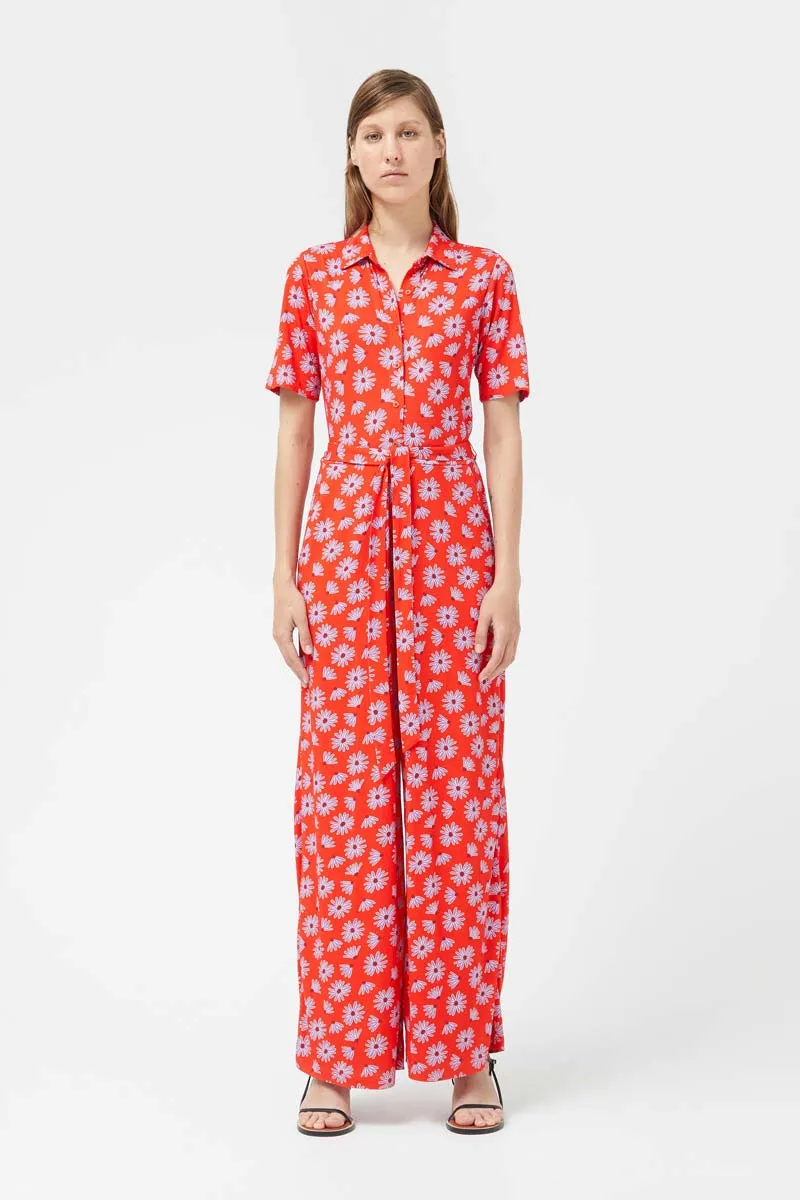 Compania Fantastica Red Flower Jumpsuit