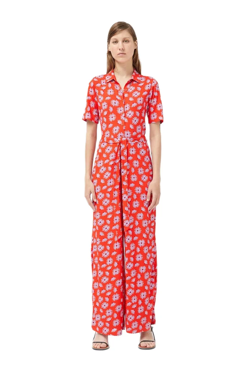 Compania Fantastica Red Flower Jumpsuit