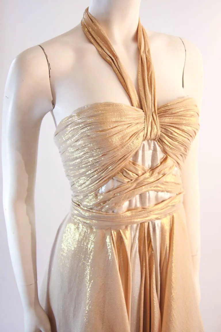 ELIZABETH MASON COUTURE 'Adrian' Made To Measure Silk Lame Gown