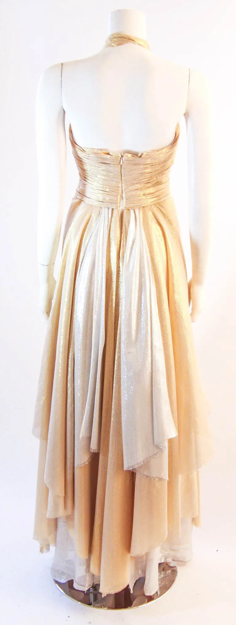 ELIZABETH MASON COUTURE 'Adrian' Made To Measure Silk Lame Gown