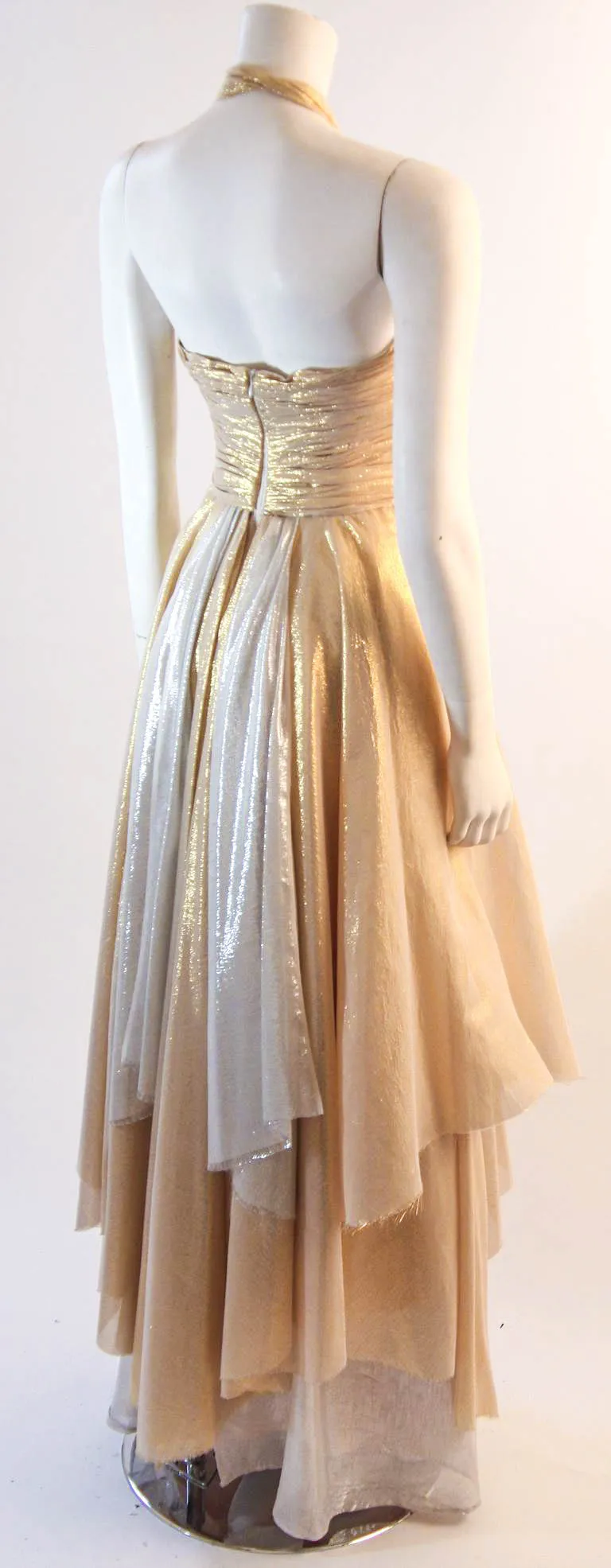ELIZABETH MASON COUTURE 'Adrian' Made To Measure Silk Lame Gown