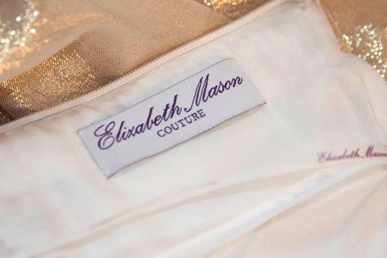 ELIZABETH MASON COUTURE 'Adrian' Made To Measure Silk Lame Gown