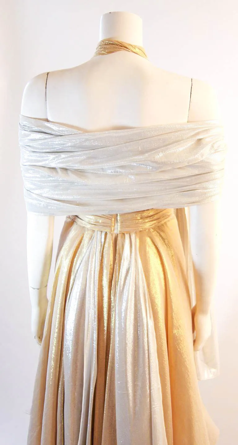 ELIZABETH MASON COUTURE 'Adrian' Made To Measure Silk Lame Gown