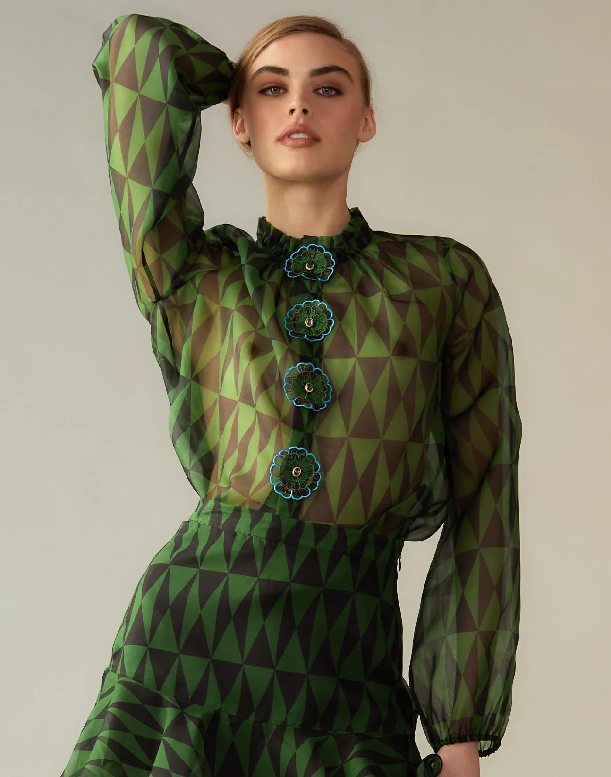 Evergreen Silk Organza Shirt