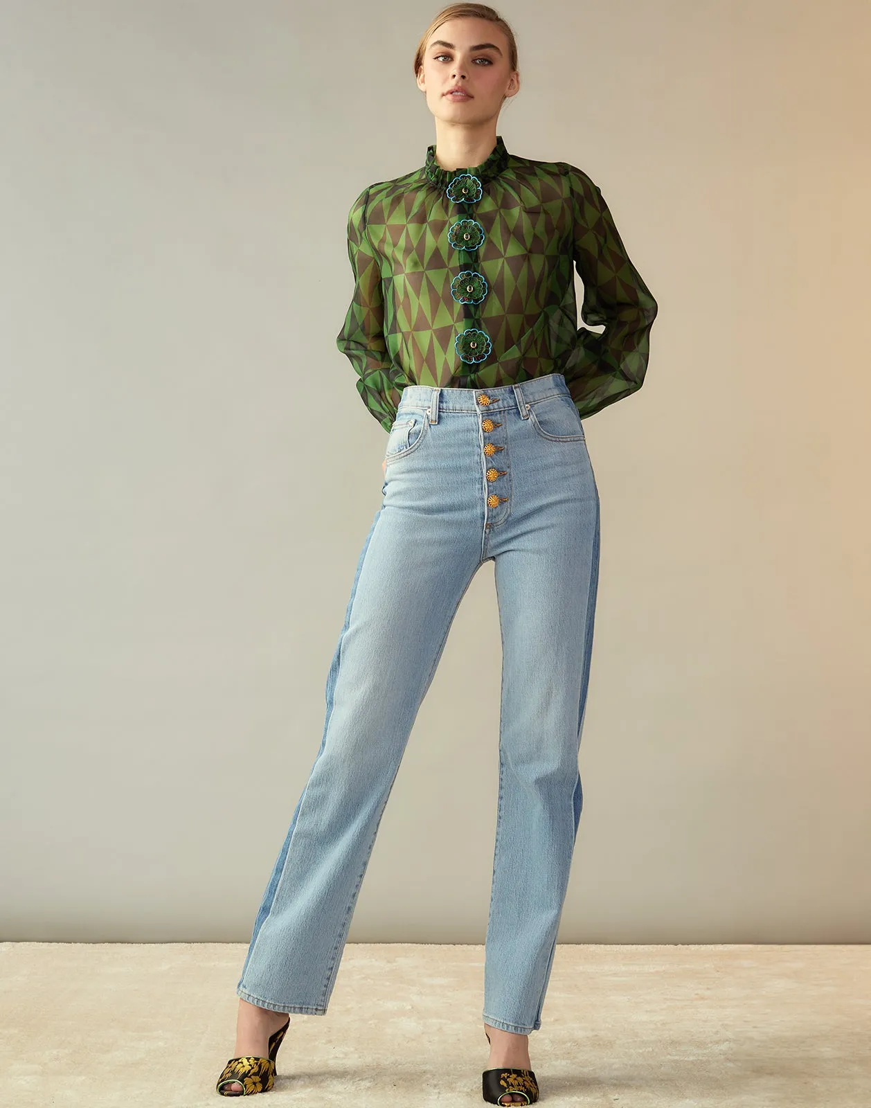 Evergreen Silk Organza Shirt