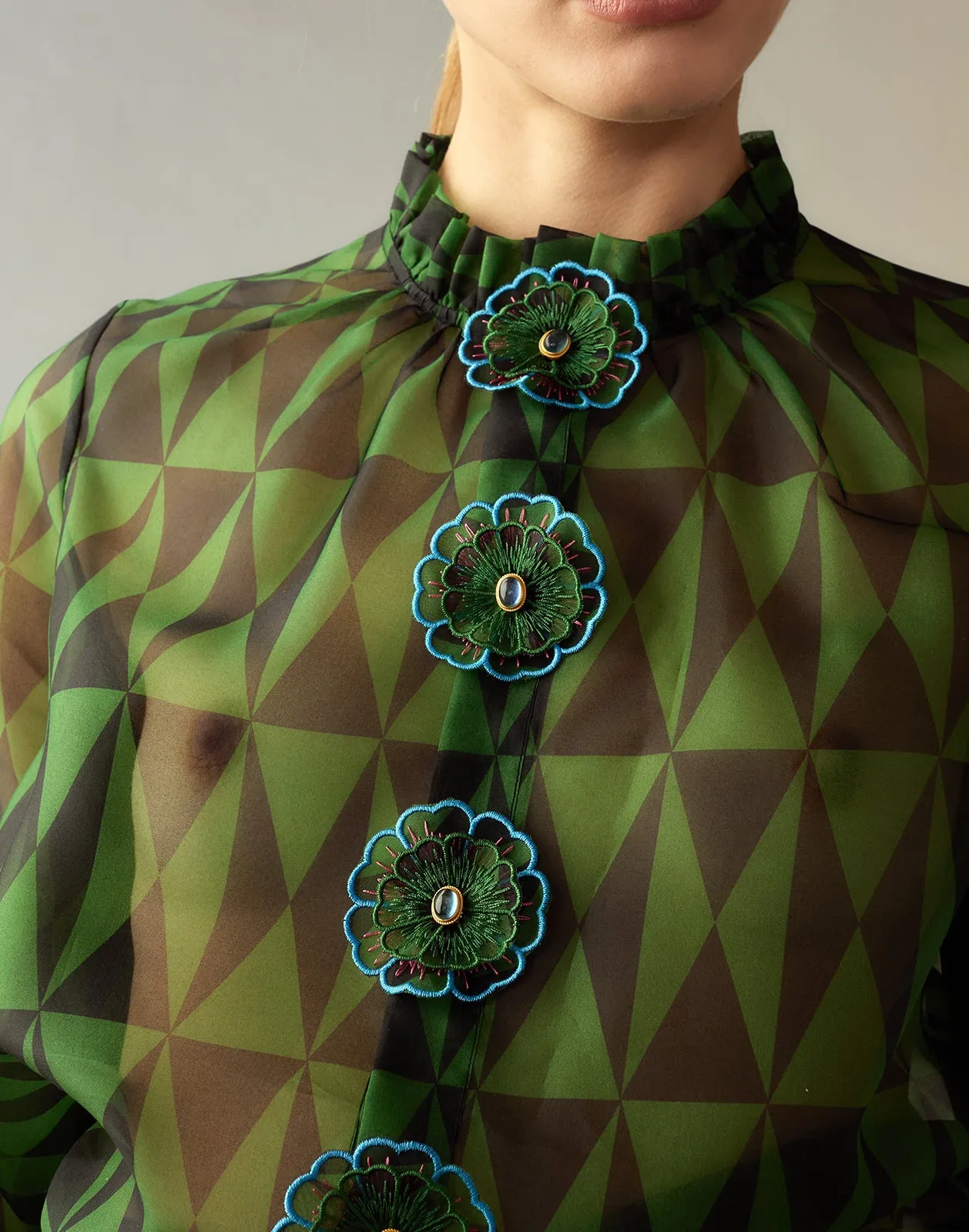 Evergreen Silk Organza Shirt