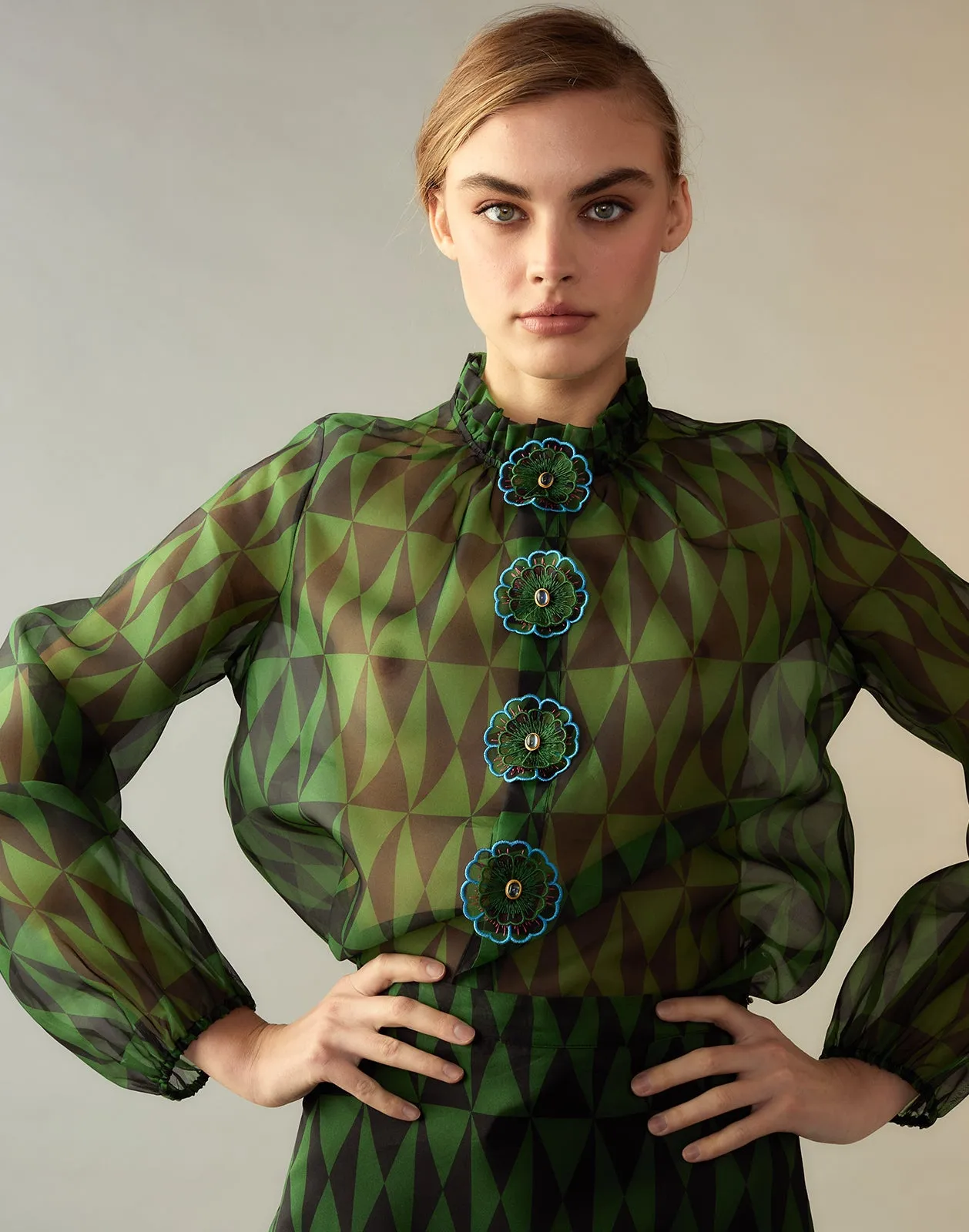 Evergreen Silk Organza Shirt
