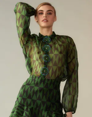 Evergreen Silk Organza Shirt