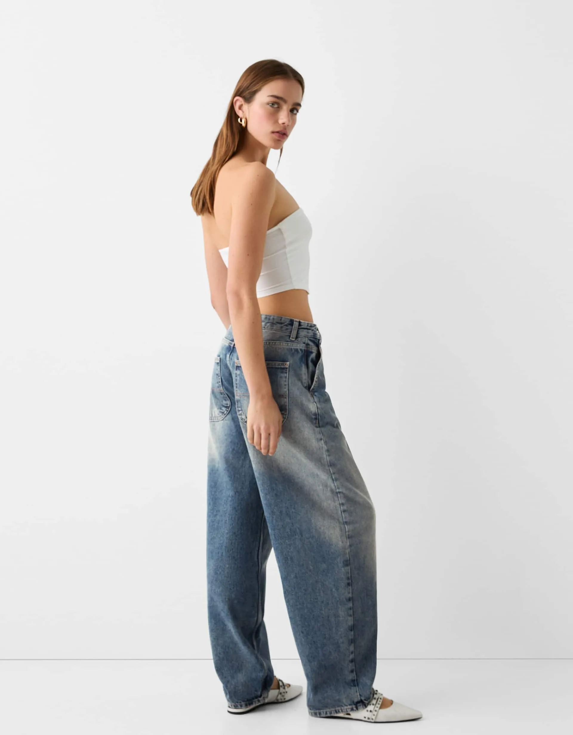 Faded Skater Fit Baggy Jeans