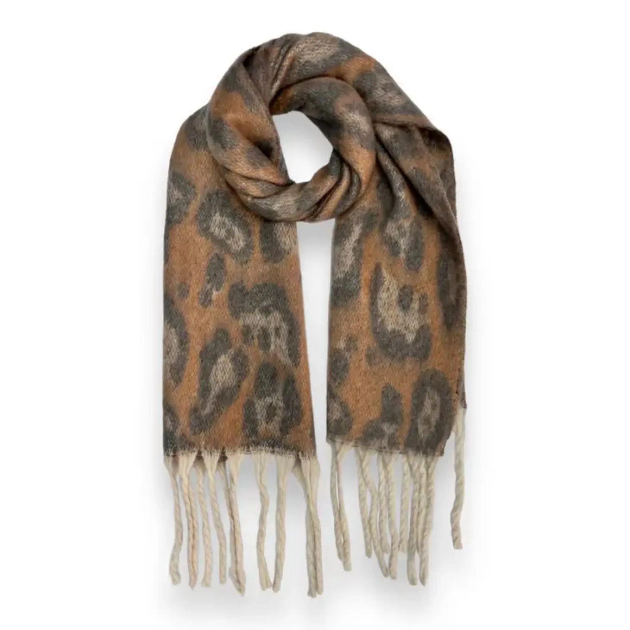 Fluffy Leopard Print Scarves