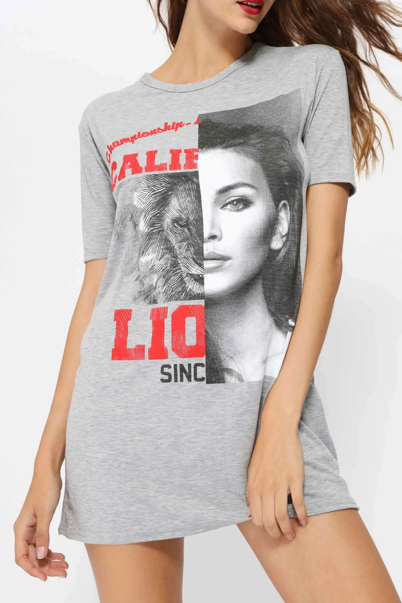 Greymarl Printed Mini T-Shirt Dress