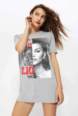 Greymarl Printed Mini T-Shirt Dress