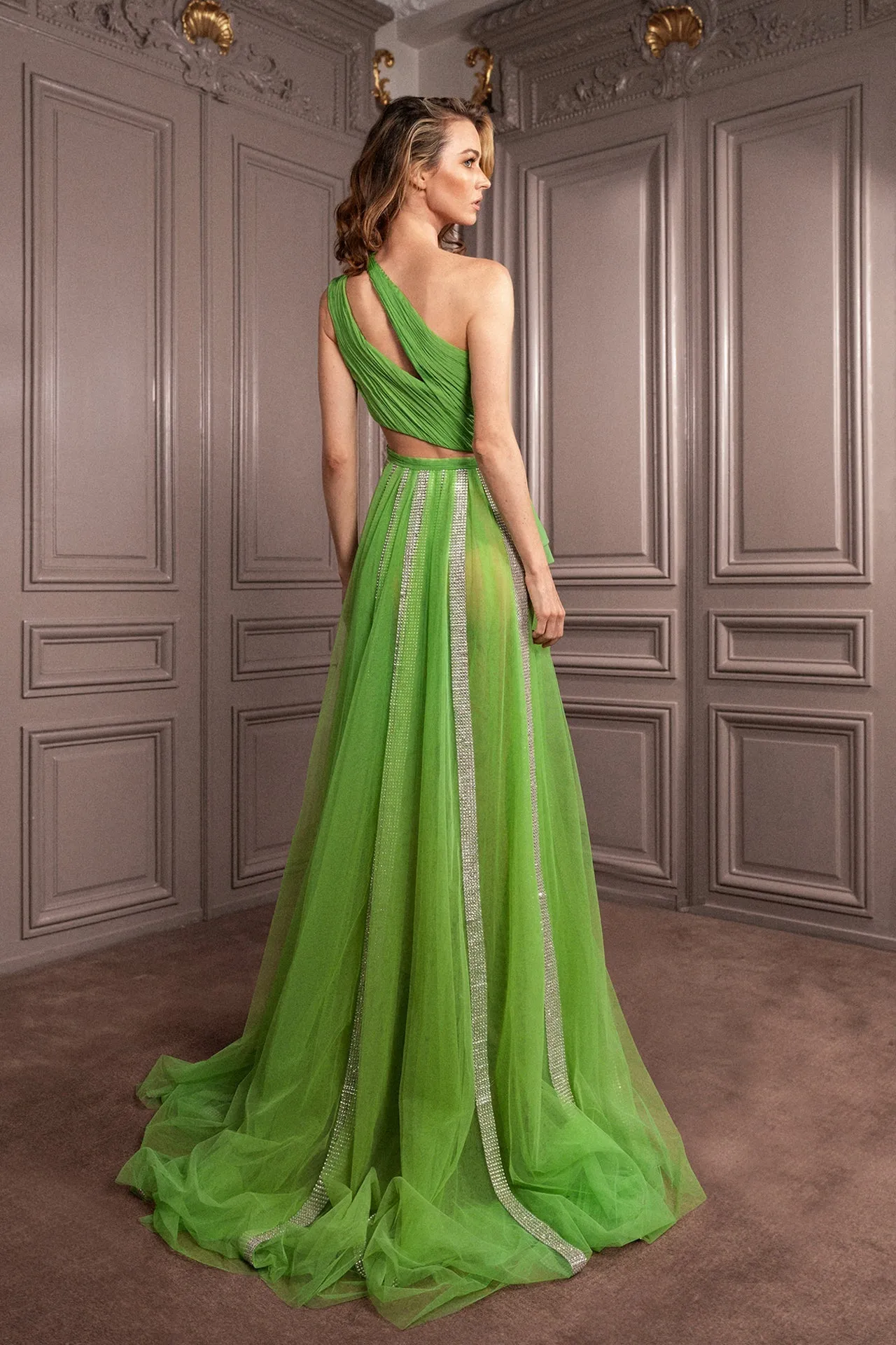 Half Silk Top and Skirt with Embroidery