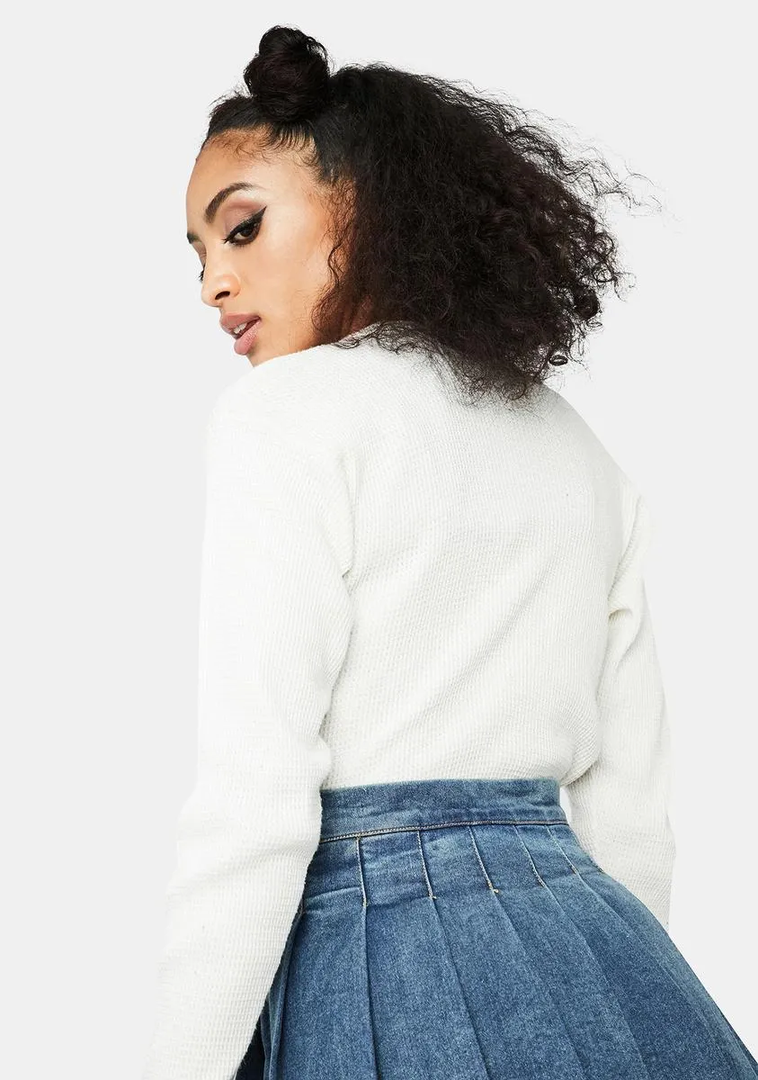 Indigo Daring Denim Pleated Skirt