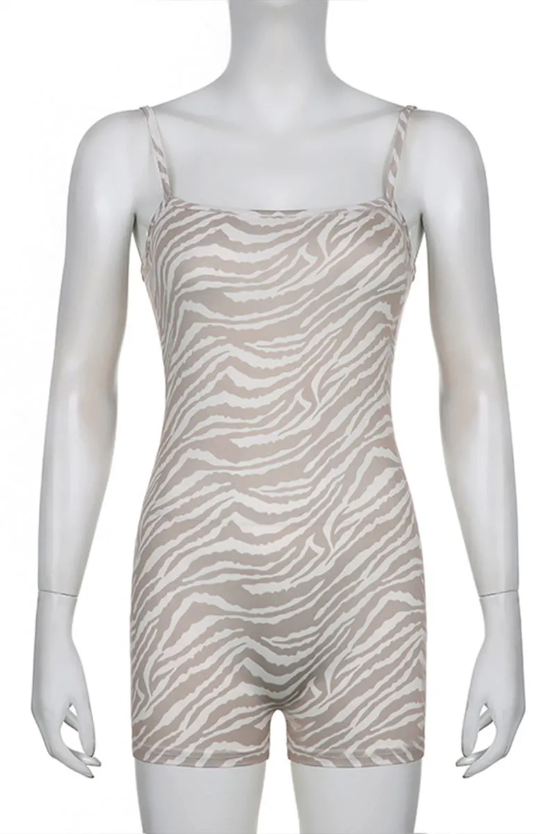 JC874 Zebra Print Cami Romper