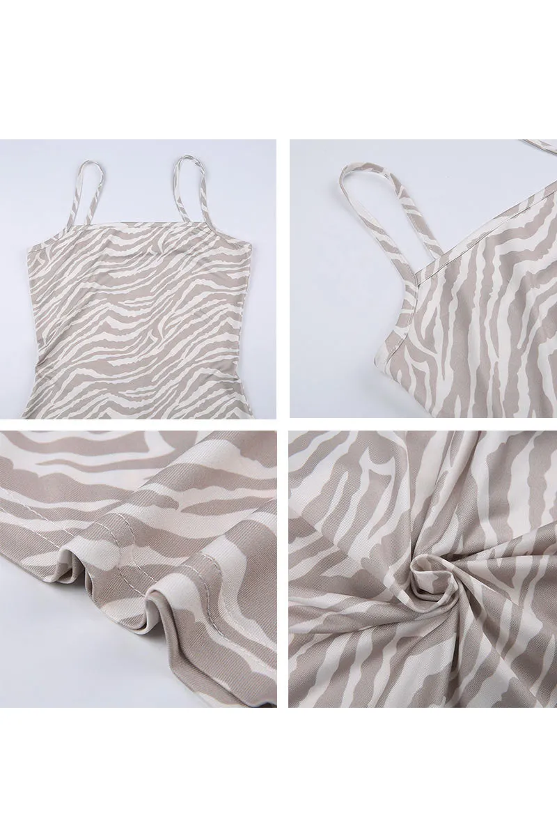 JC874 Zebra Print Cami Romper