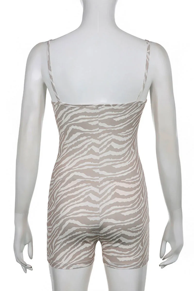 JC874 Zebra Print Cami Romper