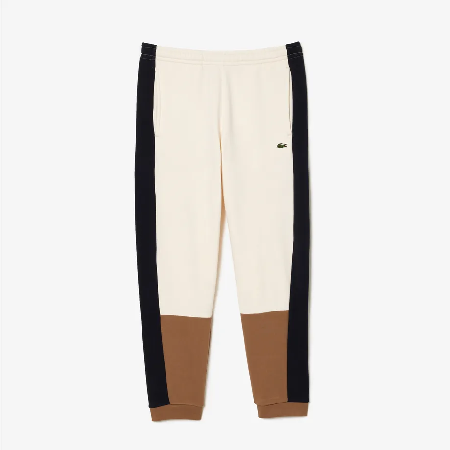 Lacoste Men's Colorblock Zip-Up Hoodie & Jogger Set - White Brown Navy RI2