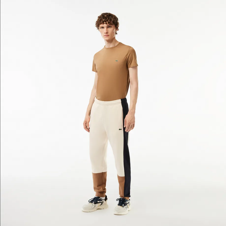 Lacoste Men's Colorblock Zip-Up Hoodie & Jogger Set - White Brown Navy RI2