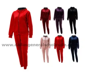 Ladies Fleece Cute Hoodie w/ Pants Set Wholesale