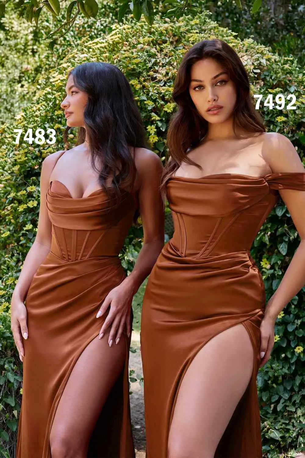 Ladivine 7492 Size 12 Emerald Long Fitted Corset Satin off the shoulder maxi slit Prom Dress Formal Gown
