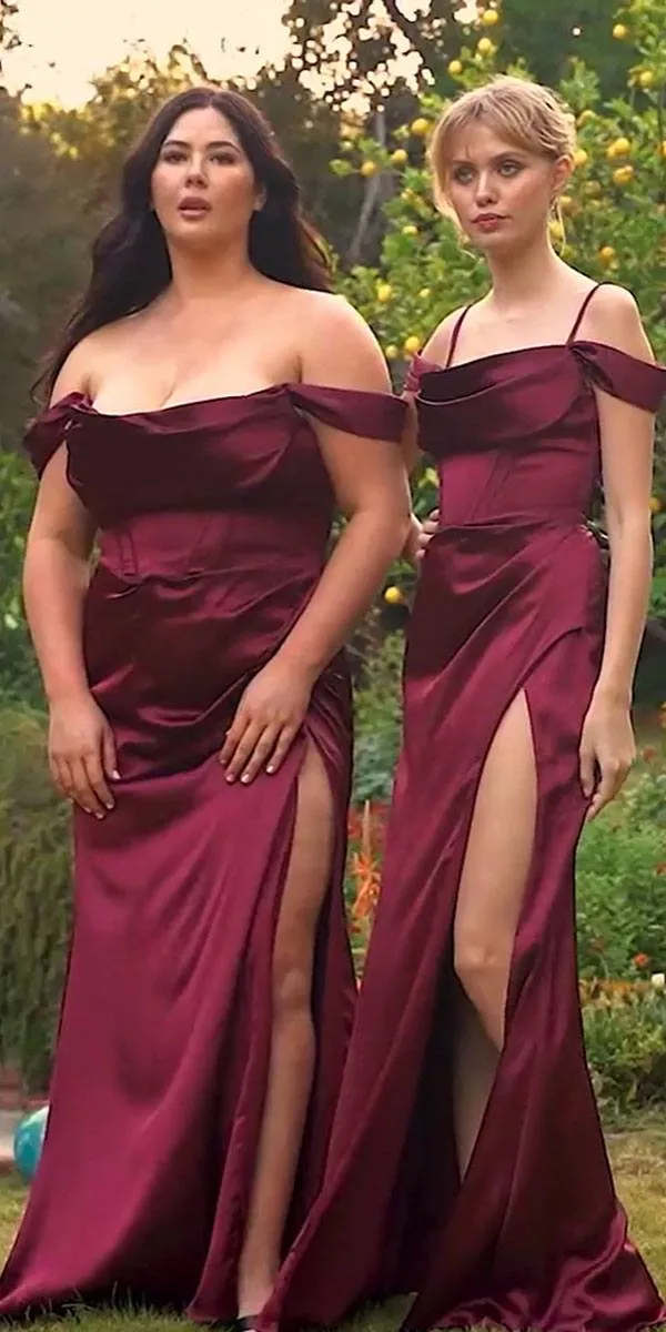 Ladivine 7492 Size 12 Emerald Long Fitted Corset Satin off the shoulder maxi slit Prom Dress Formal Gown