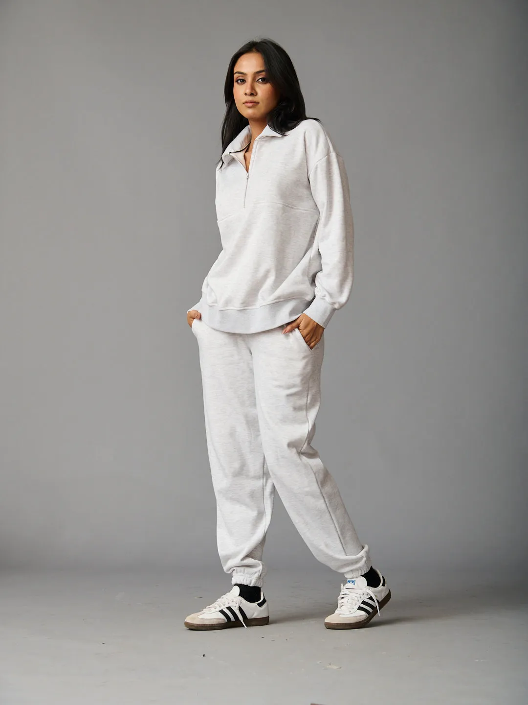 MELANGE MODE FLEECE COORD SET