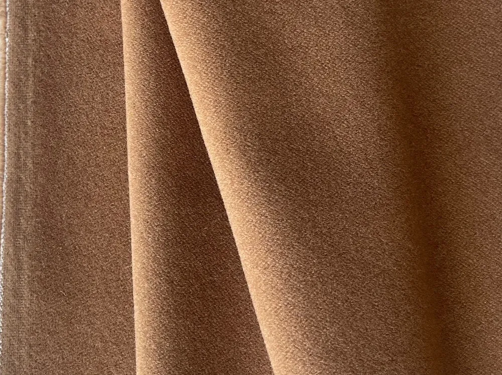 Mid-Weight Dulce de Leche Wool Melton Coating (Made in Italy)