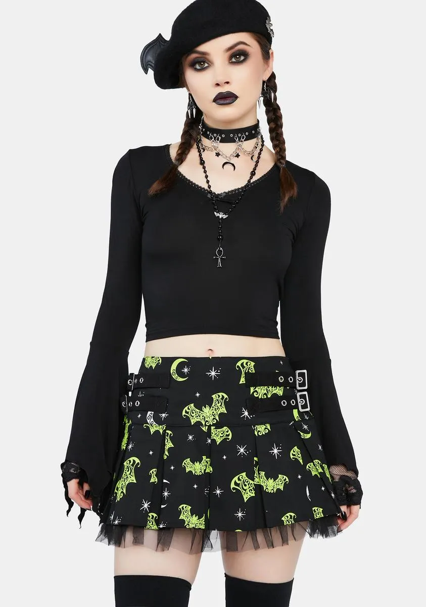 Nocturnal Behavior Pleated Skirt