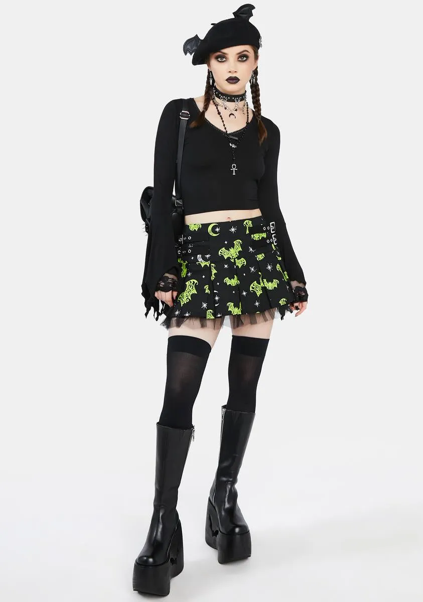 Nocturnal Behavior Pleated Skirt