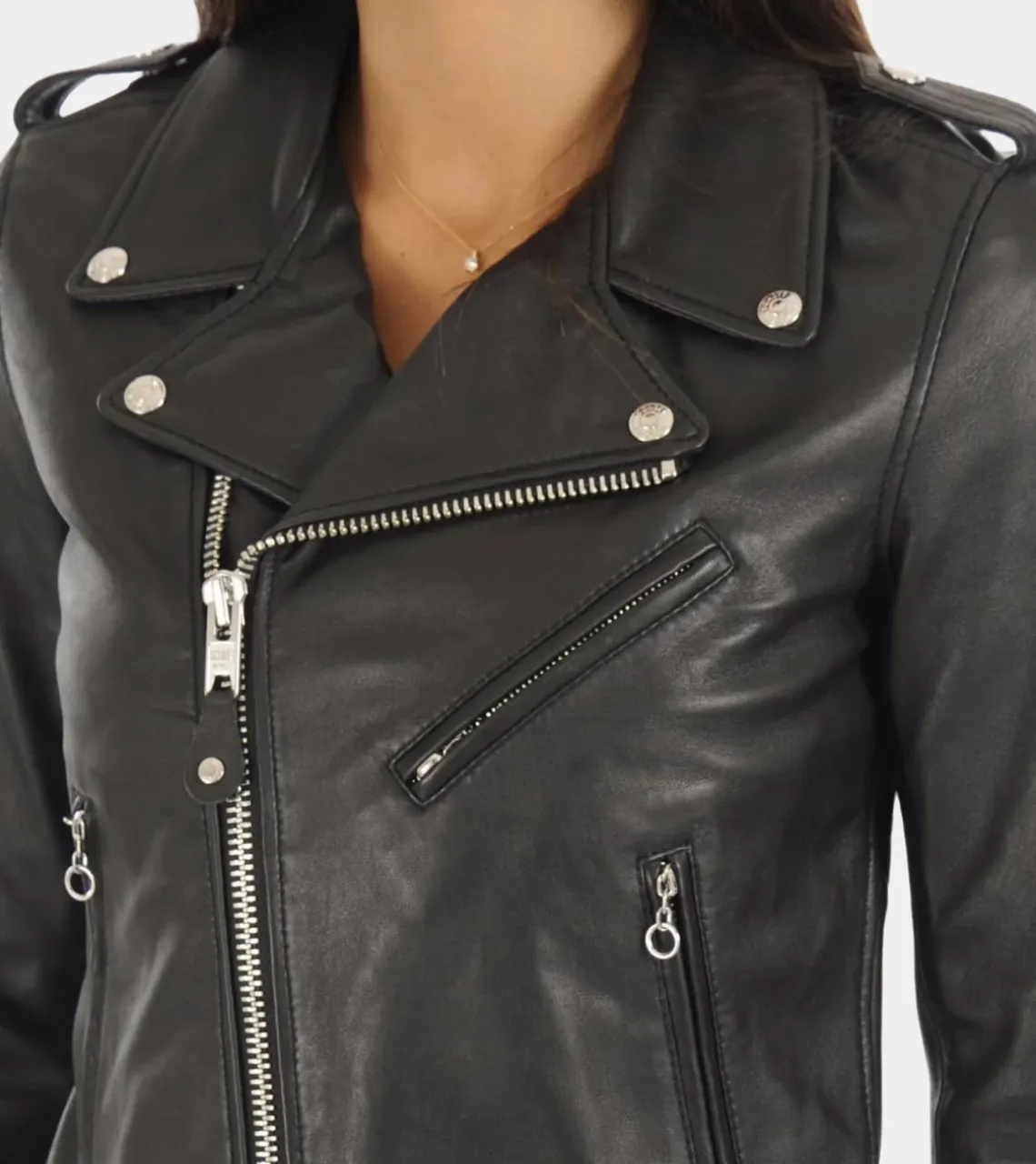 NotchOut Black Women's Biker Leather Jacket