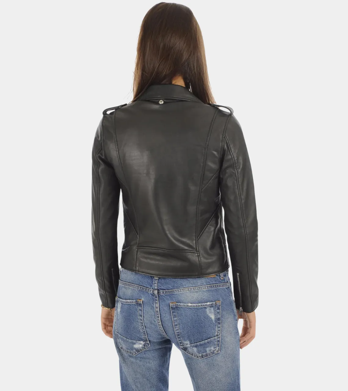 NotchOut Black Women's Biker Leather Jacket