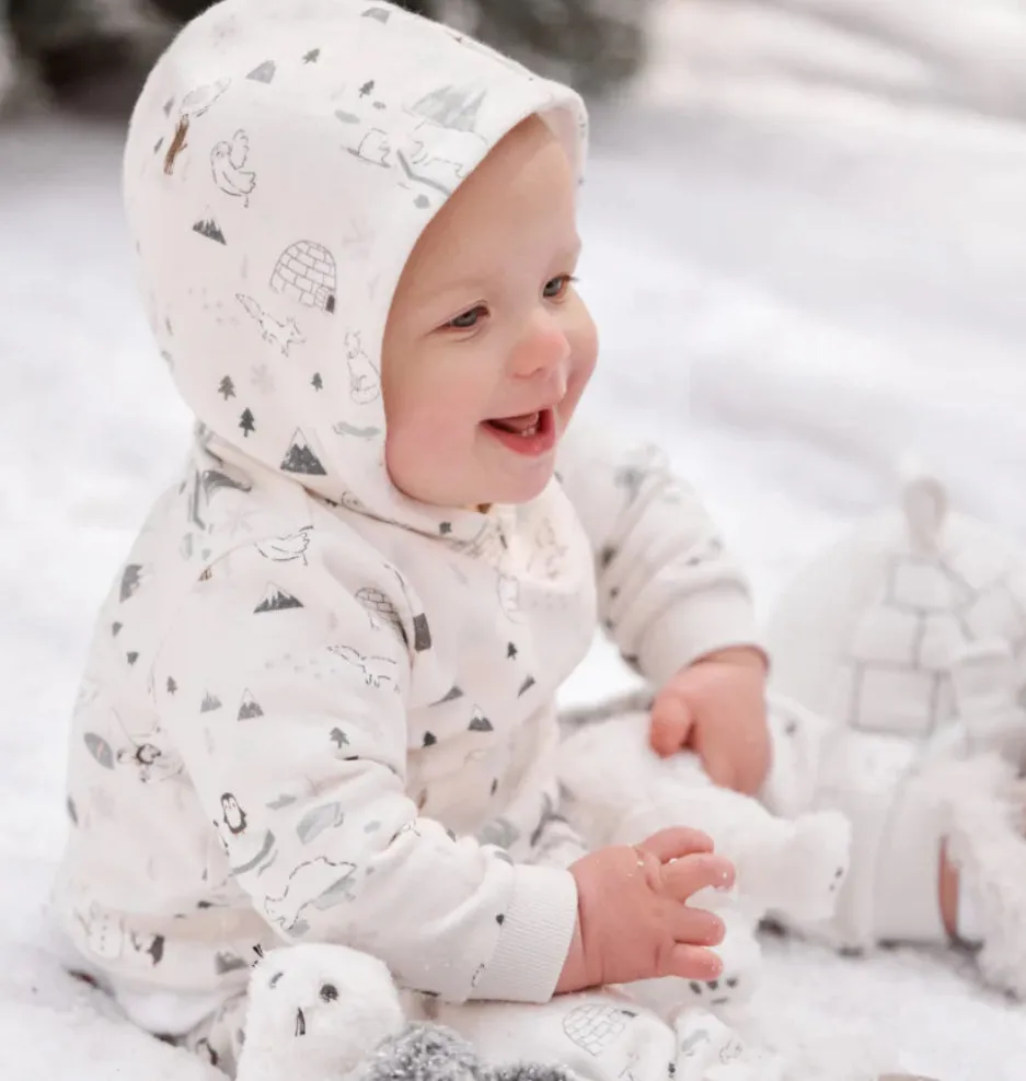 Organic Artic Print Fleece Hoodie and Jogger Pants 9-12 months