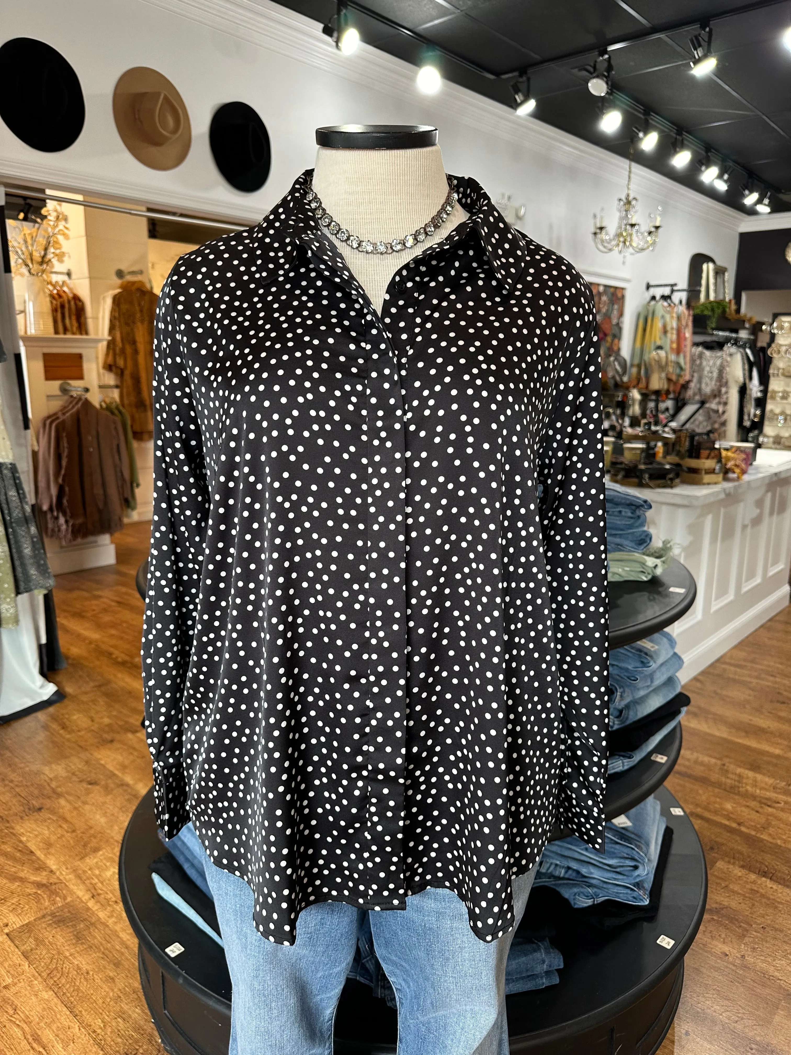 Play It Up Polka Dot Top