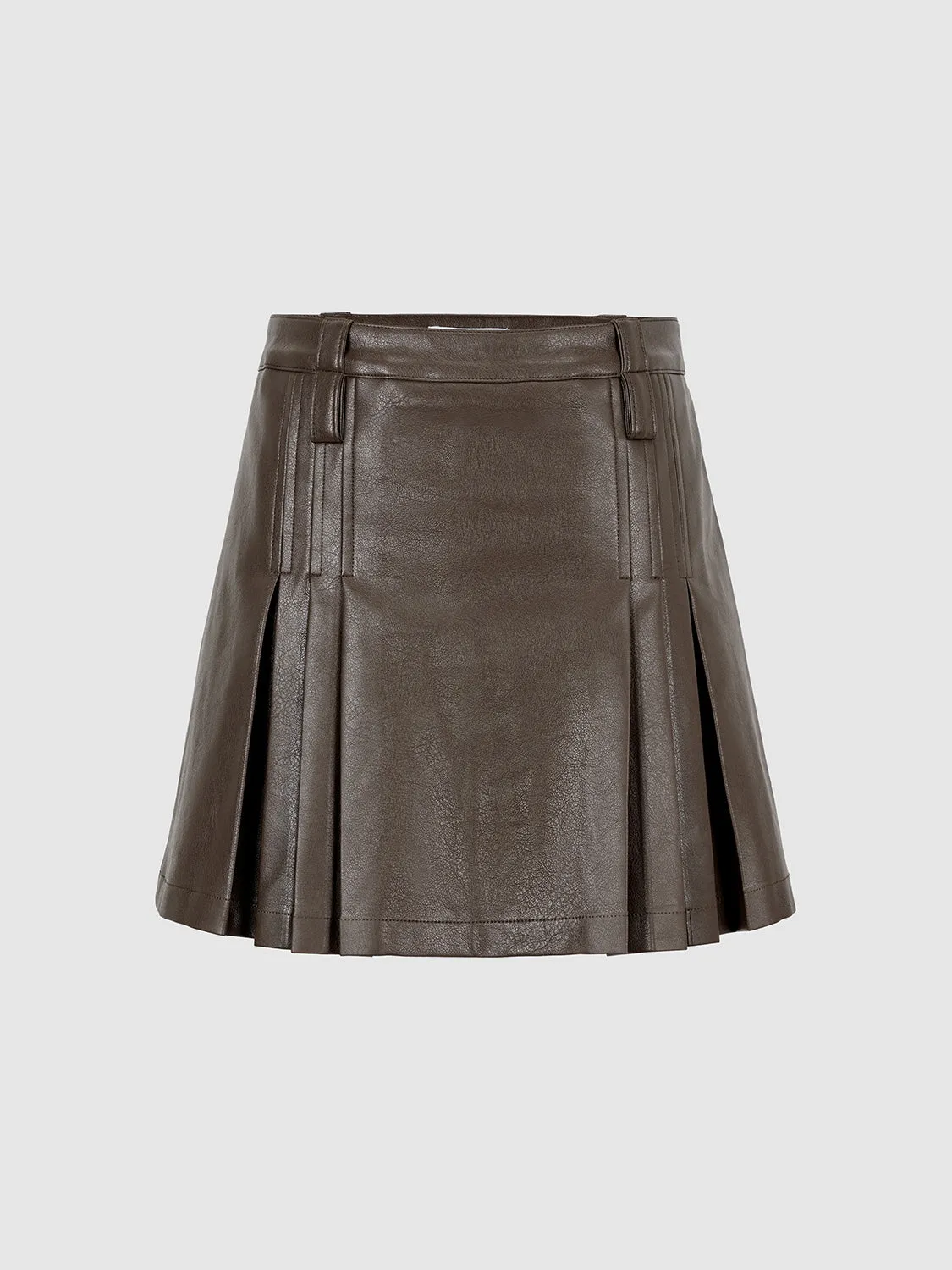 Pleated Mini A-Line Skirt