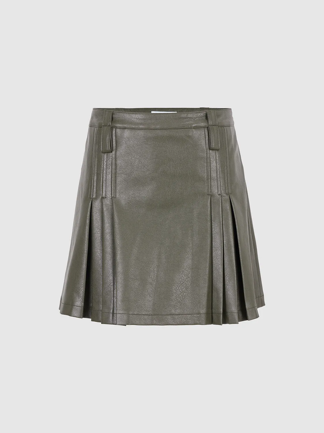 Pleated Mini A-Line Skirt