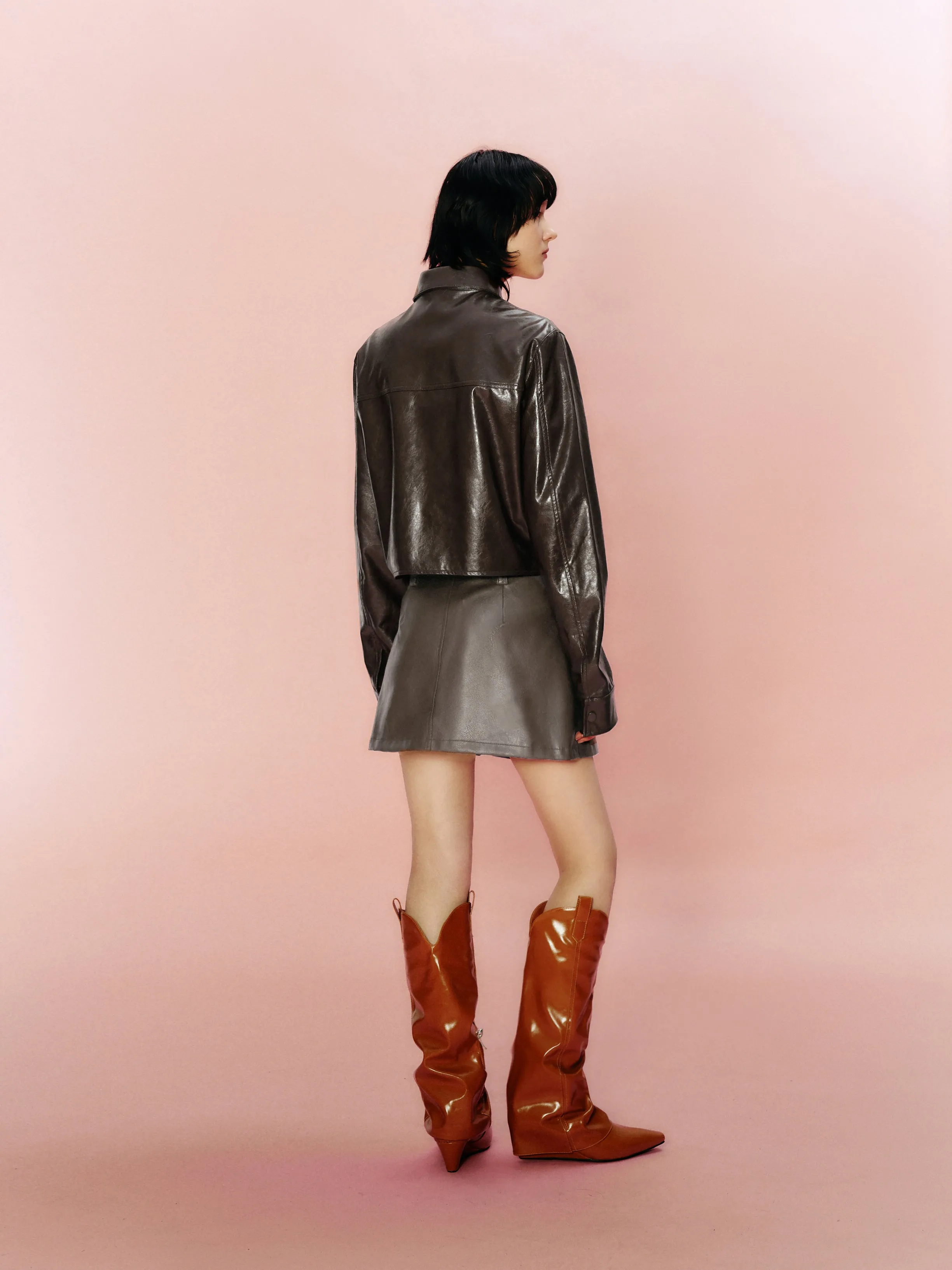 Pleated Mini A-Line Skirt