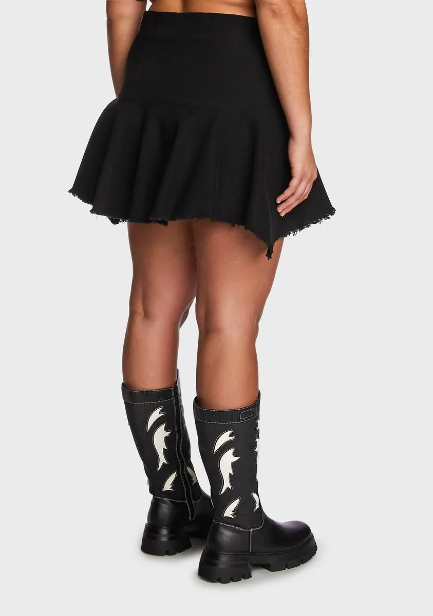 Plus Can't Knock Me Down Lace-Up Skirt