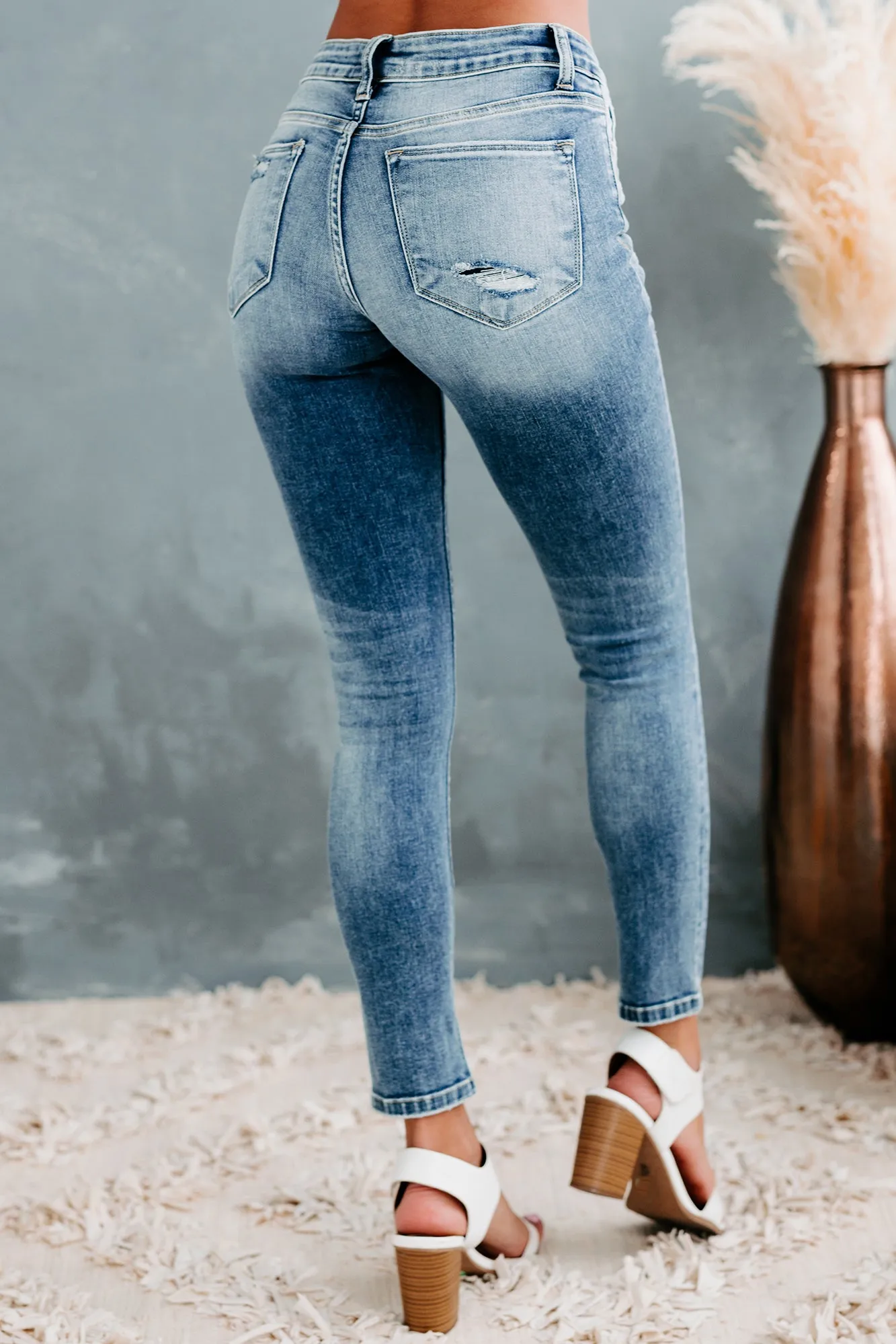Pricilla Flying Monkey High Rise Distressed Skinny Jeans (Medium Light)