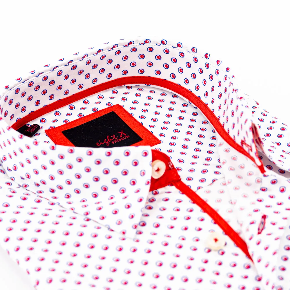 Red Digital Print Shirt With Pockets