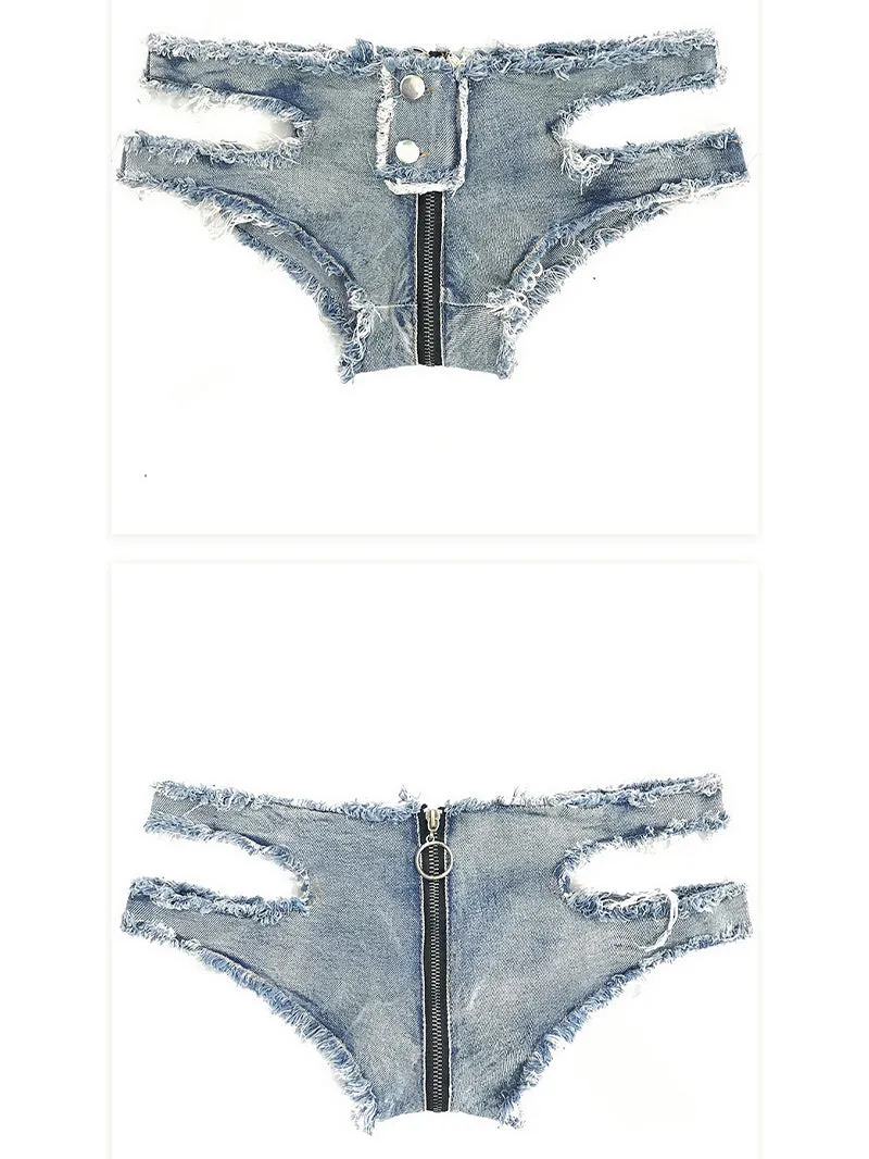Sexy Low Waist Ripped Zipper Jeans